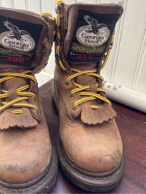 Boys 12.5 Georgia Boot Brown Leather Work Boots